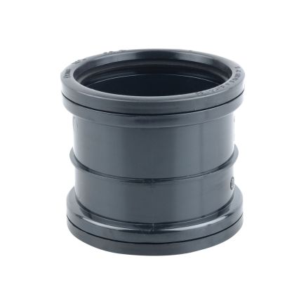 Wavin Osma Soil Black PVC-U Double Socket Slip Coupler 110mm - 4s105b