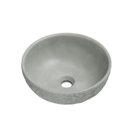 Brava Light Grey Stone Textured Round Countertop Basin