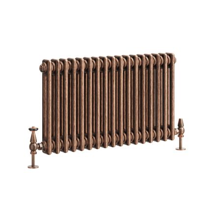Clement Antique Copper Double Horizontal Column Radiator - 400x785mm