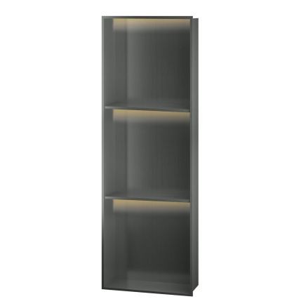 Montaro Gunmetal LED Recessed Shower Niche with Shelf 300x920mm
