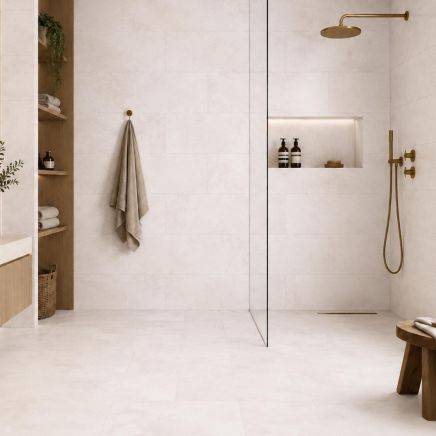 Cortez Pearl White Stone Porcelain Tile 300x600mm