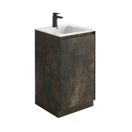 Odion Metallic Floor Standing Vanity Unit with White Basin 500mm