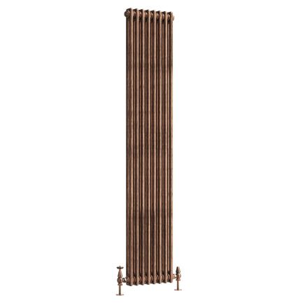 Clement Antique Copper Double Vertical Column Radiator - 1800x380mm