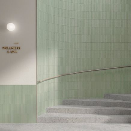 Domingo Verde Matt Porcelain Brick Tile - 50x250mm