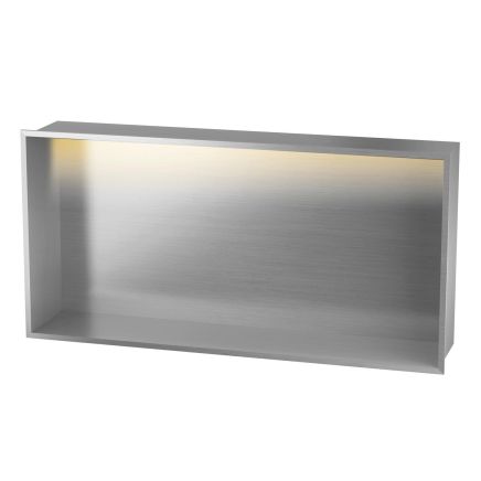 Montaro Brushed Chrome LED Shower Niche 300x600mm