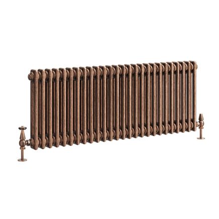 Clement Antique Copper Double Horizontal Column Radiator - 400x1190mm