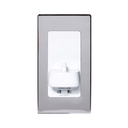 Proofvision Chrome In-wall Electric Toothbrush Holder with Shaver Socket For Oral-B