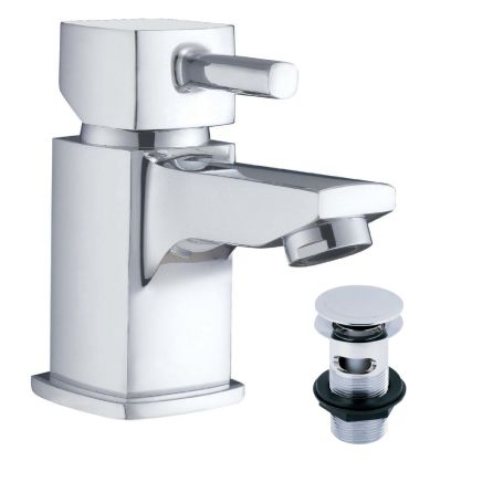 Quadro Chrome Mini Basin Mixer Tap & Waste