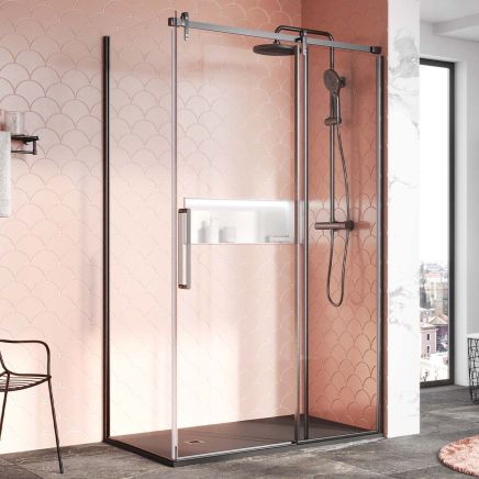Ryland Gunmetal Shower Side Panel