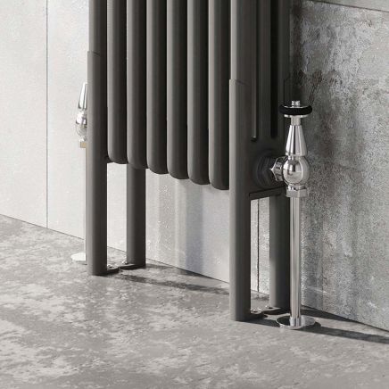 Upton Grey Pair of Double Column Radiator Feet
