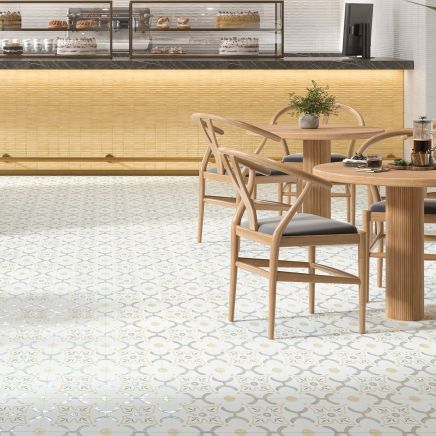 Lira Yellow Flower Matt Porcelain Tile - 223x223mm