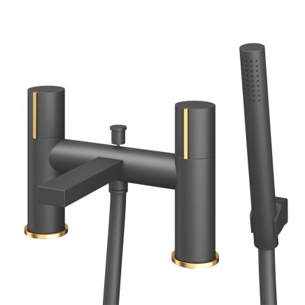 Pancho Matt Black and Gold Bath Shower Mixer Tap