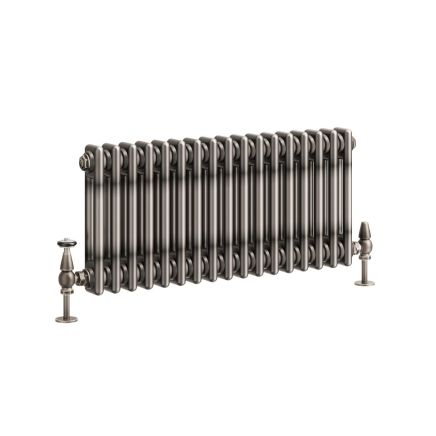 Clement Raw Metal Double Horizontal Column Radiator - 300x785mm