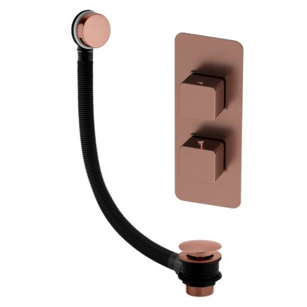 Liva Brushed Bronze Concealed Valve & Overflow Bath Filler