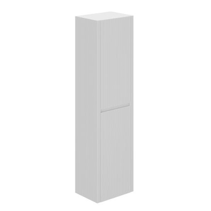 Bryce Ribbed Matt White Tall Storage Unit