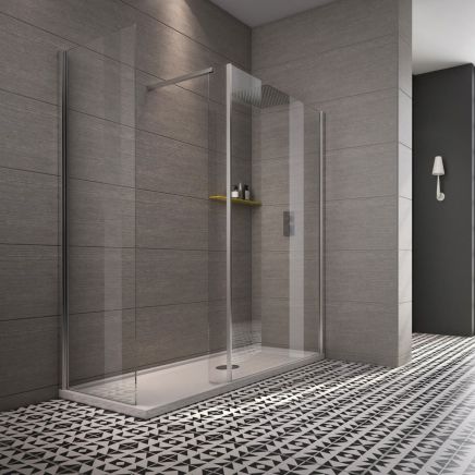 Rivar Chrome Walk In Shower Enclosure End Panel 680mm