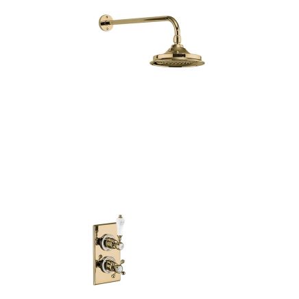 Burlington Trent Gold Concealed Valve with 9" Fixed Shower Head
