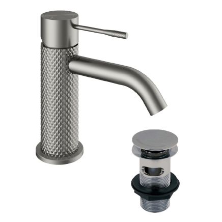 Moray Gunmetal Knurled Basin Tap