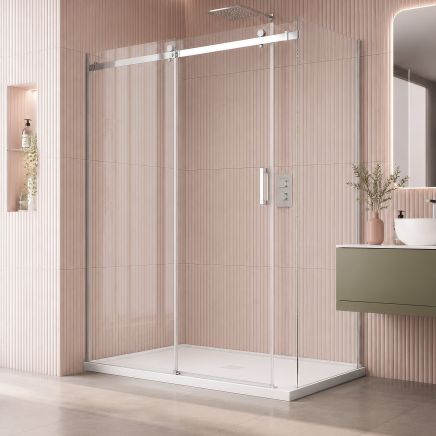 Norr Chrome Frameless Sliding Shower Door 1200mm