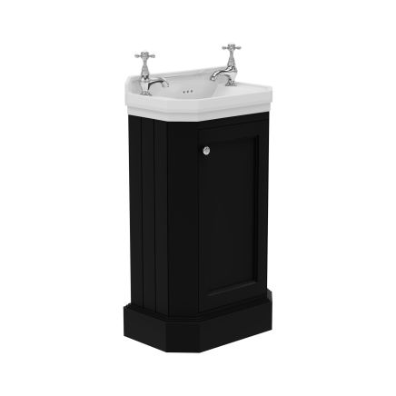 Richmond Freestanding Cloakroom Vanity Unit & Basin in Matt Black