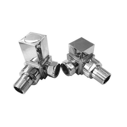 Eastbrook Square Chrome Corner Pair of Radiator Valves