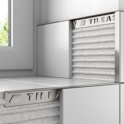 Tileasy Square 10mm Stainless Steel Effect Tile Trim