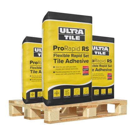 ProRapid RS Grey Tile Adhesive - 20kg (Pallet Deal - 54 Bags)
