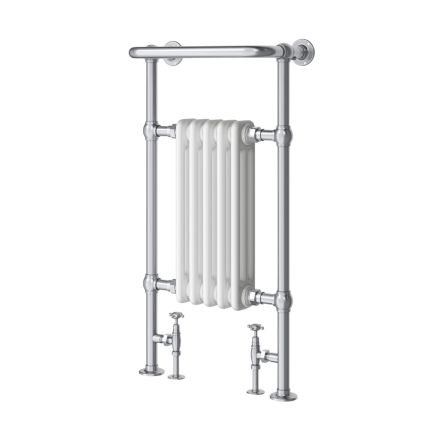 Hive White and Chrome Heated Towel Rail 938x500mm