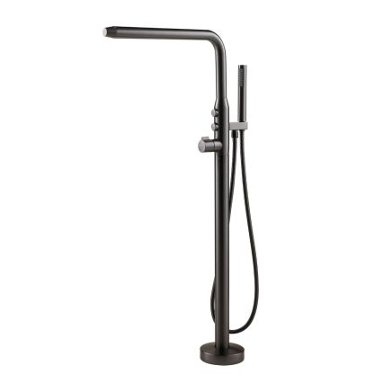Manisa Gunmetal Floor Standing Bath Shower Mixer
