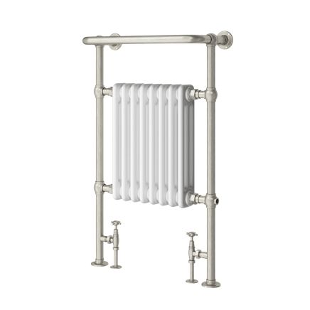 Hive White & Nickel Heated Towel Rail - 940x600mm