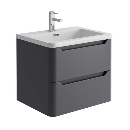 Ellis Wall Hung 500mm Vanity Unit in Charcoal Grey