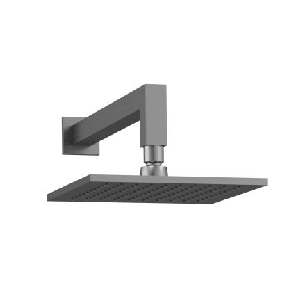Gunmetal Square 200mm Shower Head and Arm