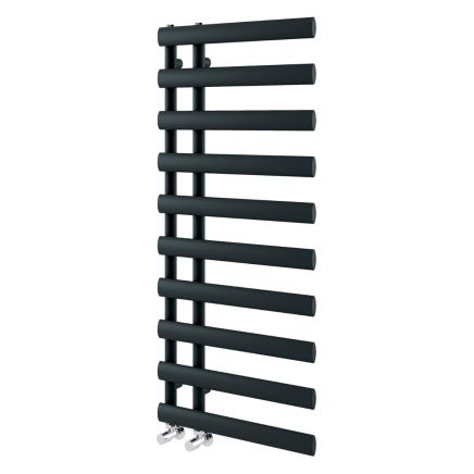 Dunwell Matt Black Designer Heated Towel Rail - 1140x500mm