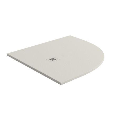 Peoria Beige Slate Effect Right Hand Offset Quadrant Shower Tray 1200x900mm