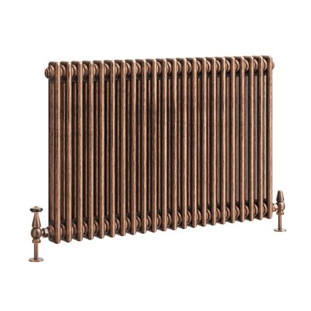 Clement Antique Copper Double Horizontal Column Radiator - 600x1010mm