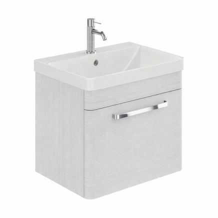 Esk White Wall Hung Vanity Unit and Basin with Chrome Handles 500mm