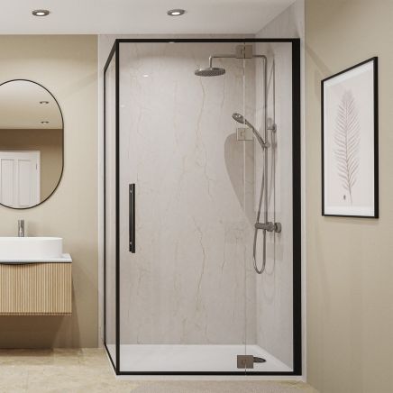 Vero Colonnata Marble Warm Waterproof Postform Shower Wall Panel 2420x580mm