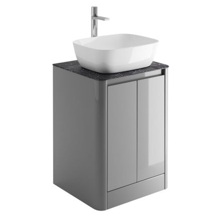 Callerton Light Grey Floor Standing Vanity Unit with Italian Slate Worktop 550mm