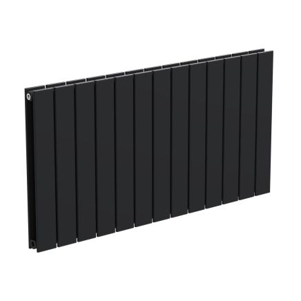 Livio Black Horizontal Double Panel Aluminium Radiator 600x1170mm