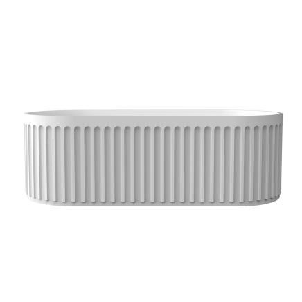 Nordan White Ribbed Freestanding Stone Bath 1700x750mm