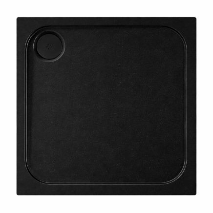 Black Slate Effect Low Profile Non Slip Square Shower Tray