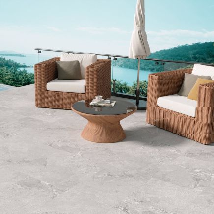 Dragos Grey Stone Effect Matt Porcelain Outdoor Tile - 650x450mm