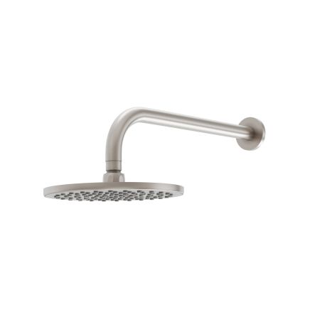 Elora Brushed Nickel Round 200mm Shower Head and Arm