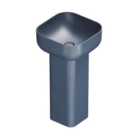 Micheli Matt Navy Square Basin & Full Pedestal