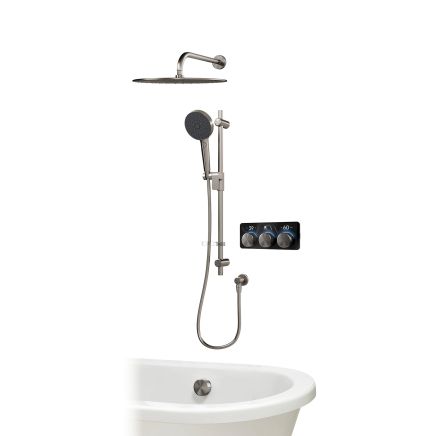 Aqualisa S3 Gunmetal Smart Digital Shower Triple Outlet (Slide Rail Kit with Fixed Wall Head) HP/Combi