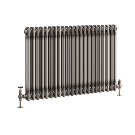 Clement Raw Metal Double Horizontal Column Radiator - 600x1010mm