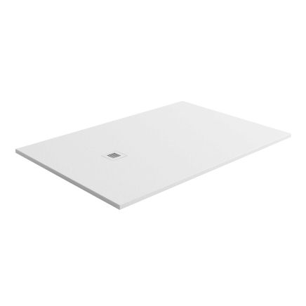 Peoria White Slate Effect Rectangle Shower Tray 1400x900mm