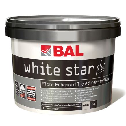 BAL White Star Plus Ready Mixed Adhesive 10L