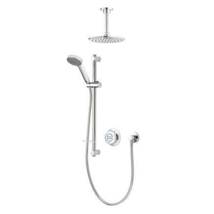 Aqualisa Quartz Classic Concealed Smart Shower with Adjustable Head and Fixed Ceiling Head - Hp/Combi