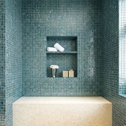 Basque Lake Blue Polished Glass Mosaic